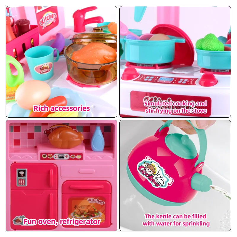 Popular Kitchen Play Set Toy Plastic Children Cooking Game Toy For Girl