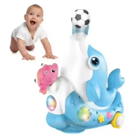 Dolphin Musical Instruments Electronic Music baby Toys Electric Blowing Ball Dolphin with colorful light and music