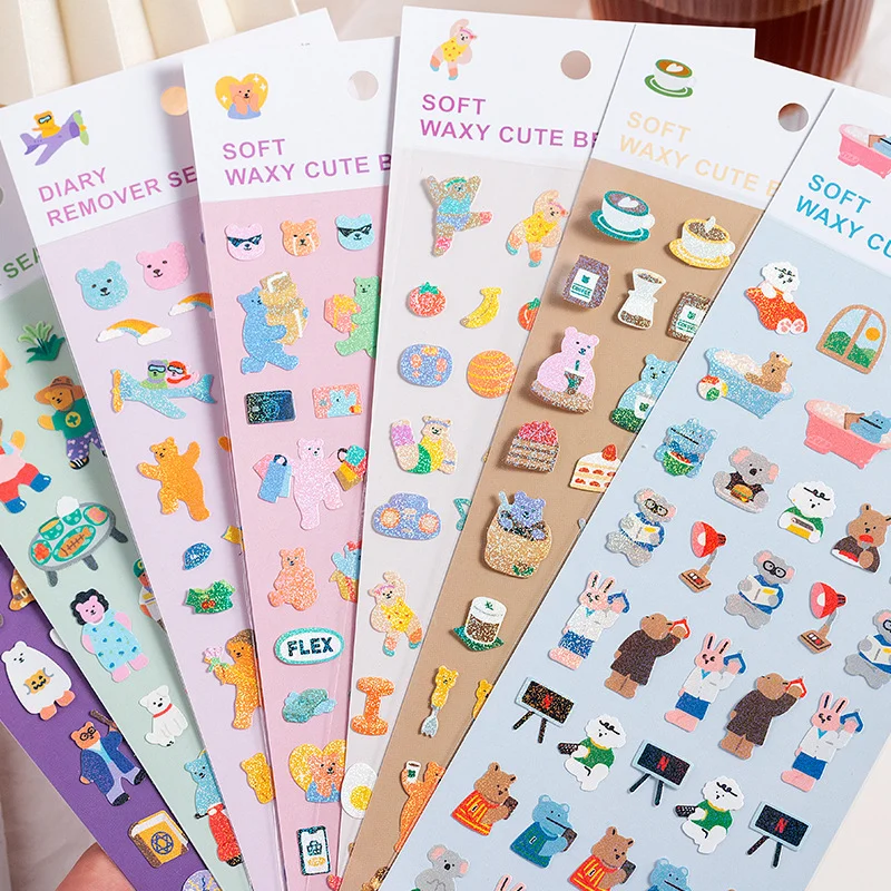 PVC self-adhesive waterproof clear stickers sheet  kawaii special-shaped custom design kawaii kiss cut sticker sheet