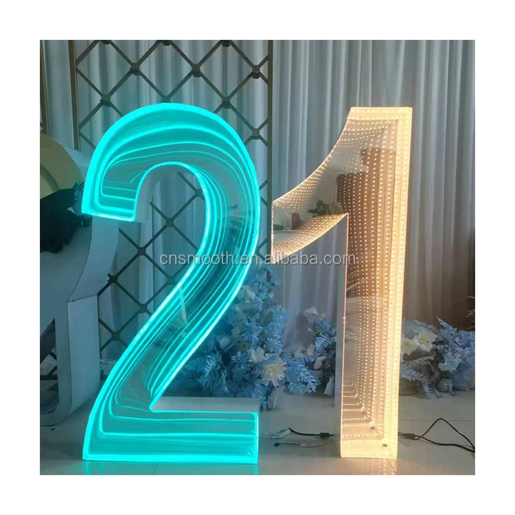 Best Seller Remote Control RGB Color Metal Led Light Up Marquee Number Letter 3D Geometric Marquee For Wedding Stage Decor