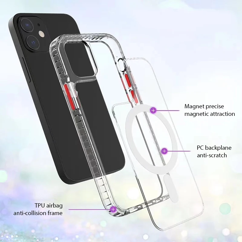  Новое поступление магнитный Прозрачный чехол для телефона из ТПУ Iphone 11/11 Pro/11 Pro Max/12 Mag безопасный
