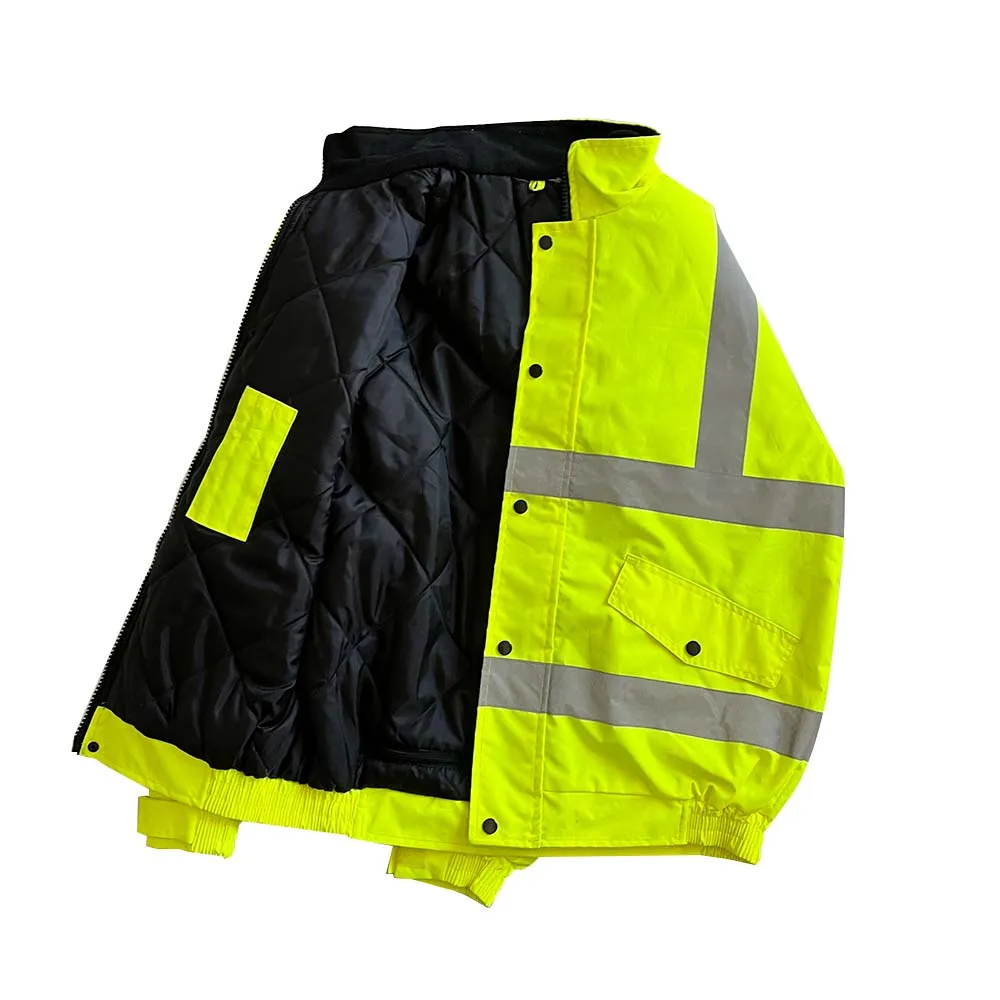 HCLITE Security Winter Fluorescent EN471 Hi Vis Safety Jacket
