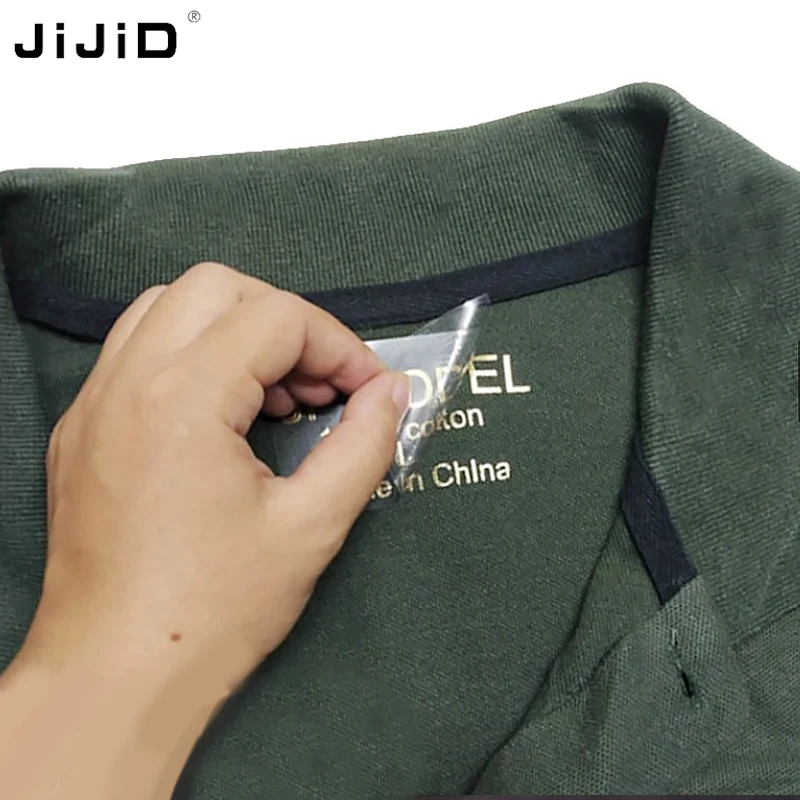 JiJiD Custom Brand Logo Print Sports Shirt Swimwear Garment Heat Press On Tagless Heat Transfer Care Labels For T-shirt Clothing