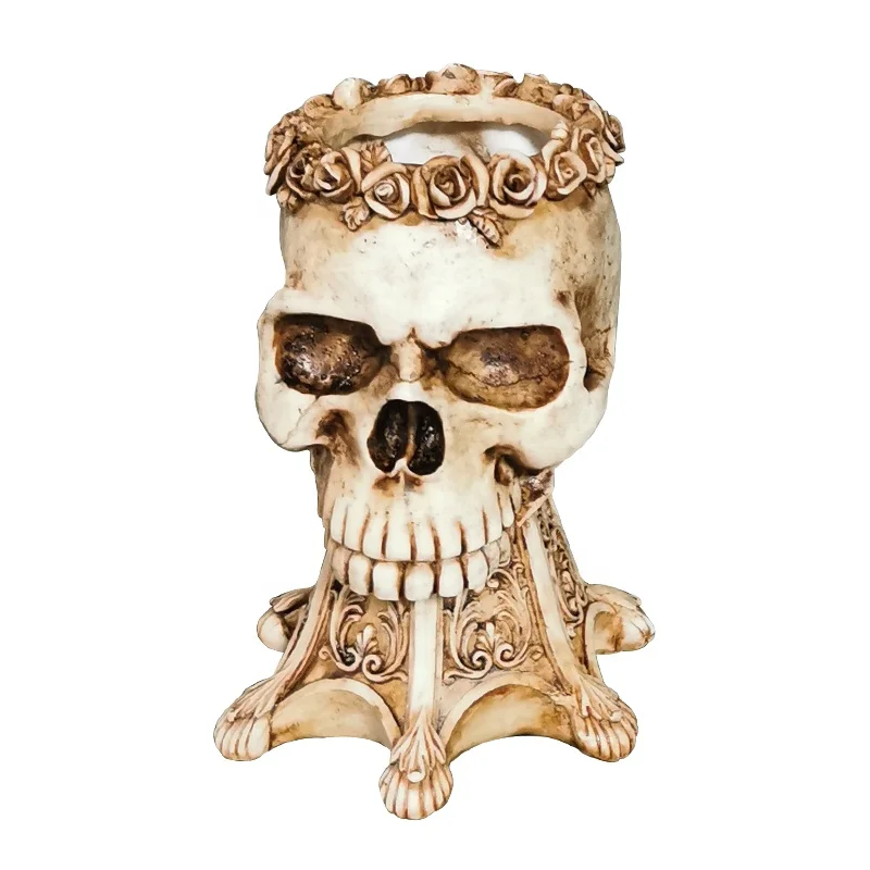 home personalized Resin   Vase Crafts desktop ornaments bust folk crafts desk decoration Halloween Skull Flower Pot