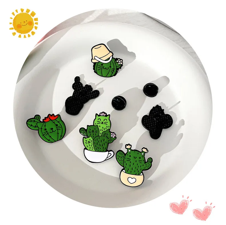 Cactus series plant brooch ins trendy personality creative prickly pin buckle pendant clothing bag badge