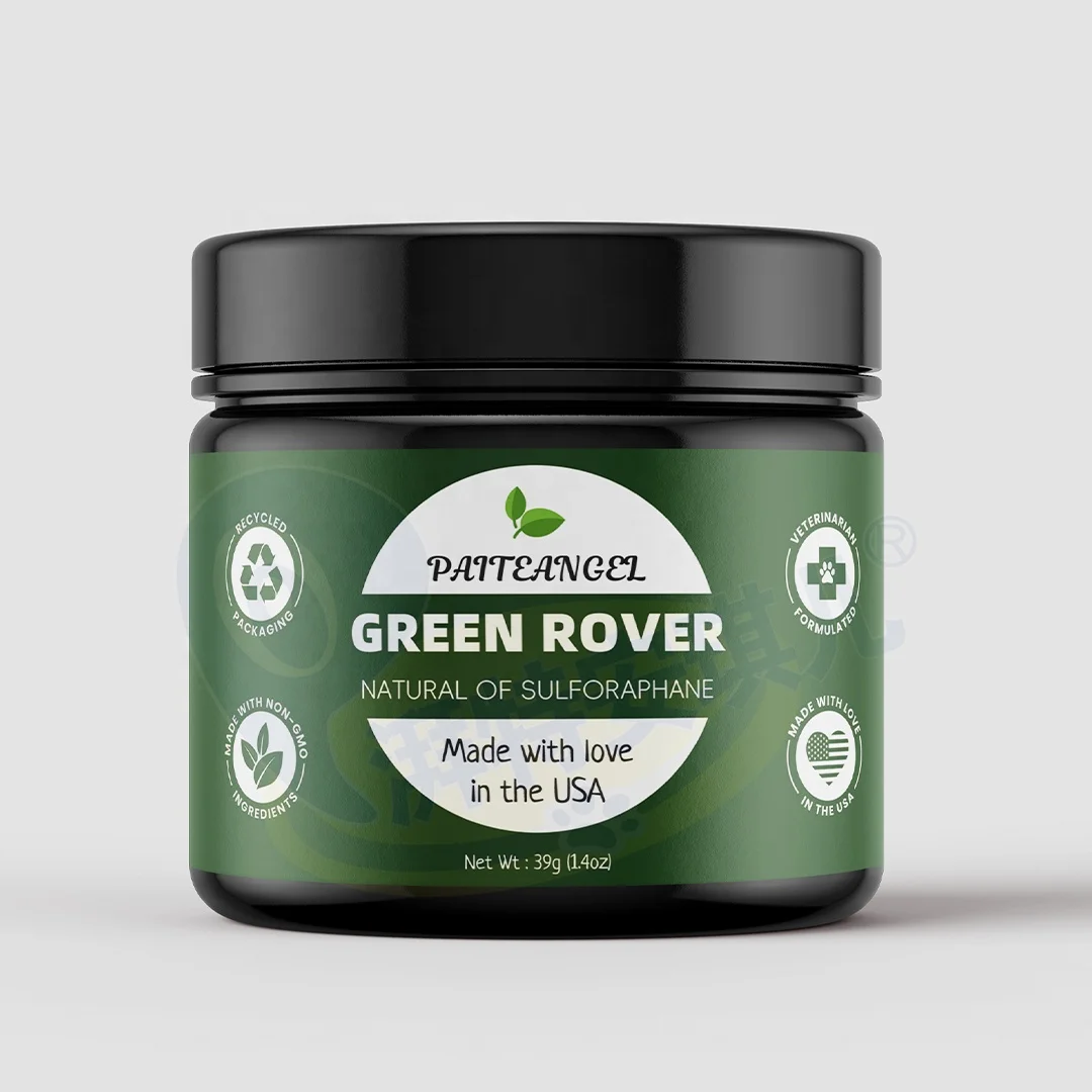 Green Rover - Super Greens with Organic Broccoli Sprout Dogs Powder Supplement Vet Formulated Dog Liver Support