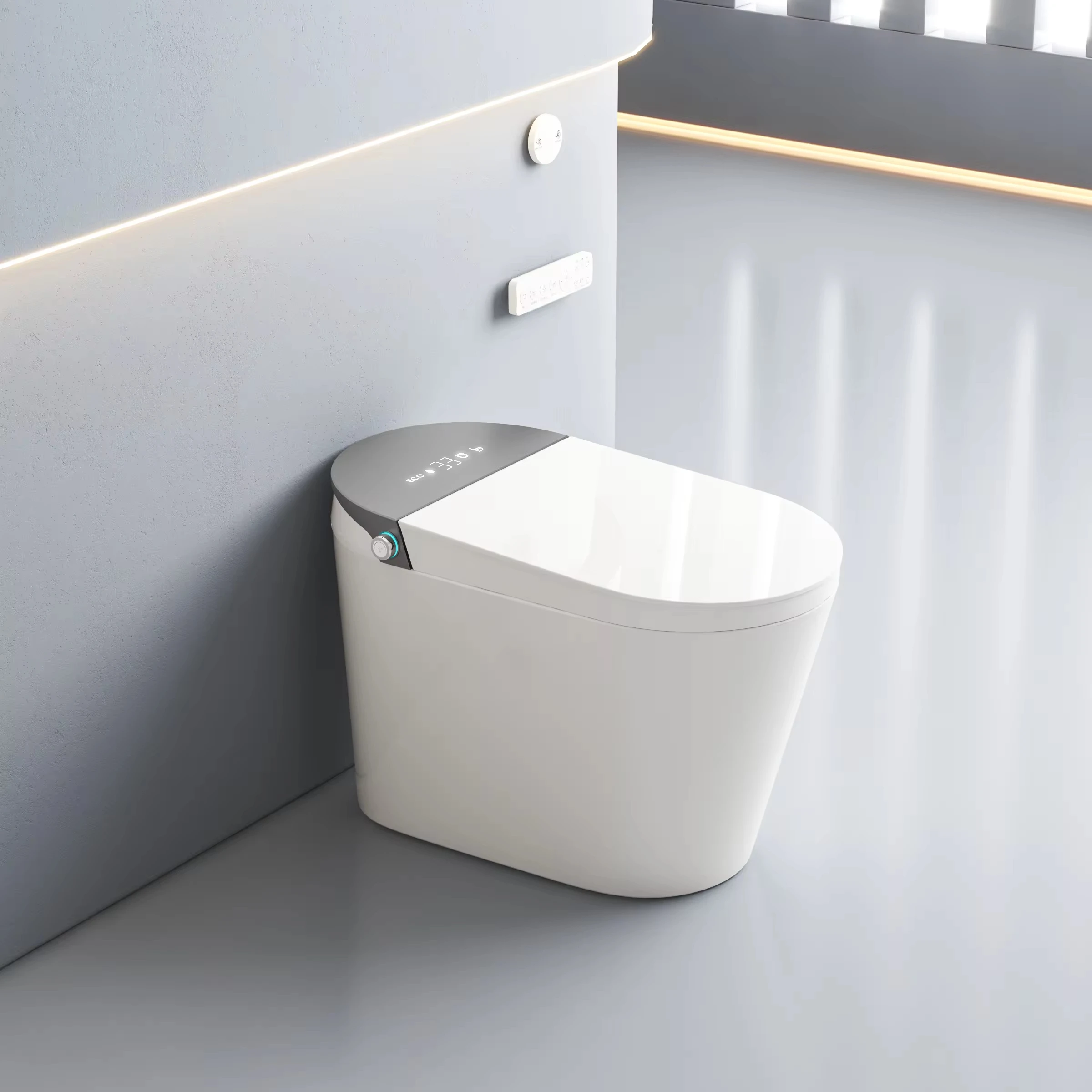 Sensor bathroom intelligent heated smart toilet seat ceramic S trap Gravity Flushing toilet commodes