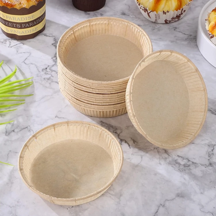 Disposable Round Large Paper Cake Pan for Baking 5 Sizes Available,Non Stick Greaseproof Paper Baking Pan Mold for Muffin