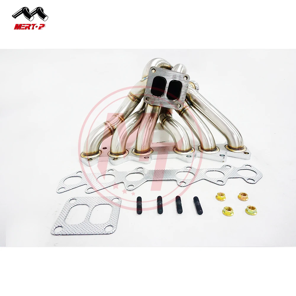  Выпускной коллектор Mertop Upgrade для игрушек толщиной 3 мм Sup ** 2JZ-GTE Twin Turbo T4 с разделенным фланецем