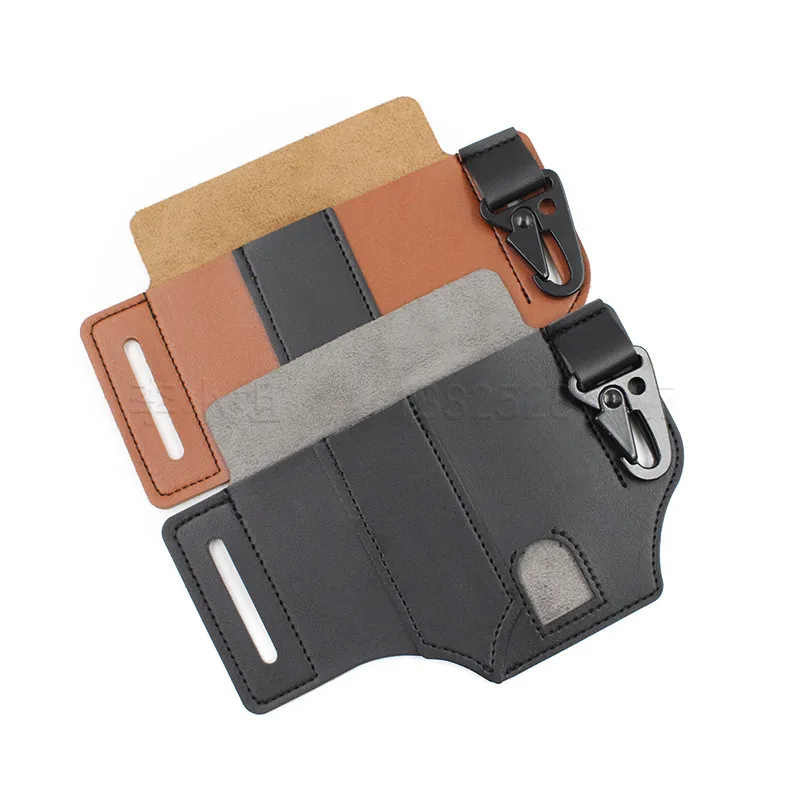 Cowhide Leather Tool Holster Outdoor Tactical Flashlight Tool Holster Organizer Belt Pouch