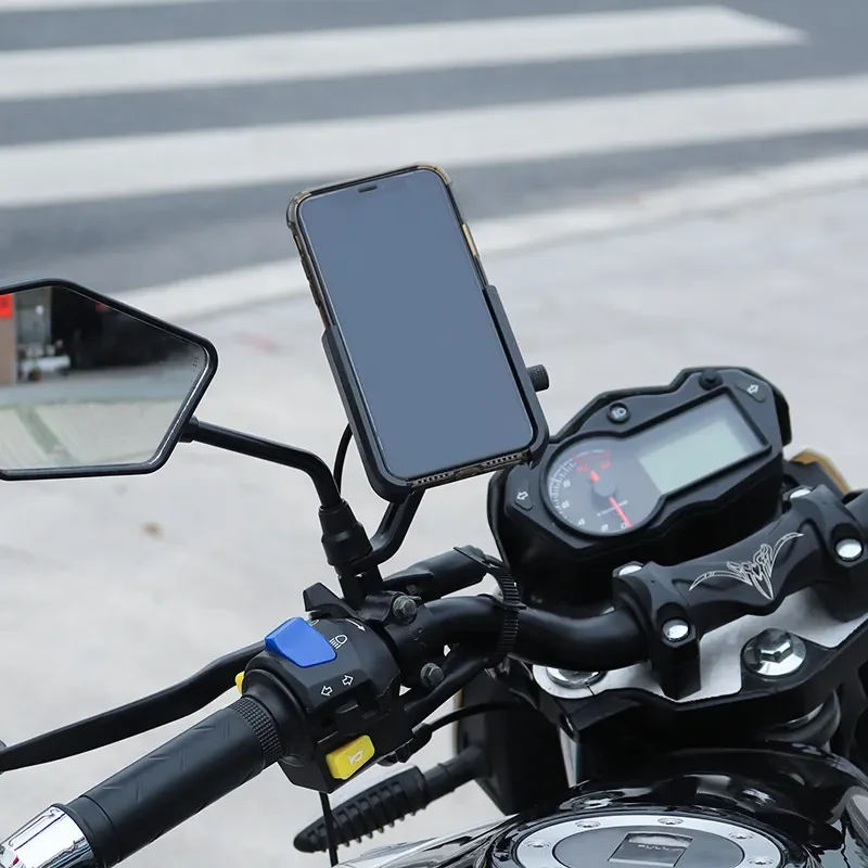 wholesale Aluminium Alloy Mobile Phone Holder Bike Motorcycle Cell Phone Holder Motorcycle Holder Phone Charger