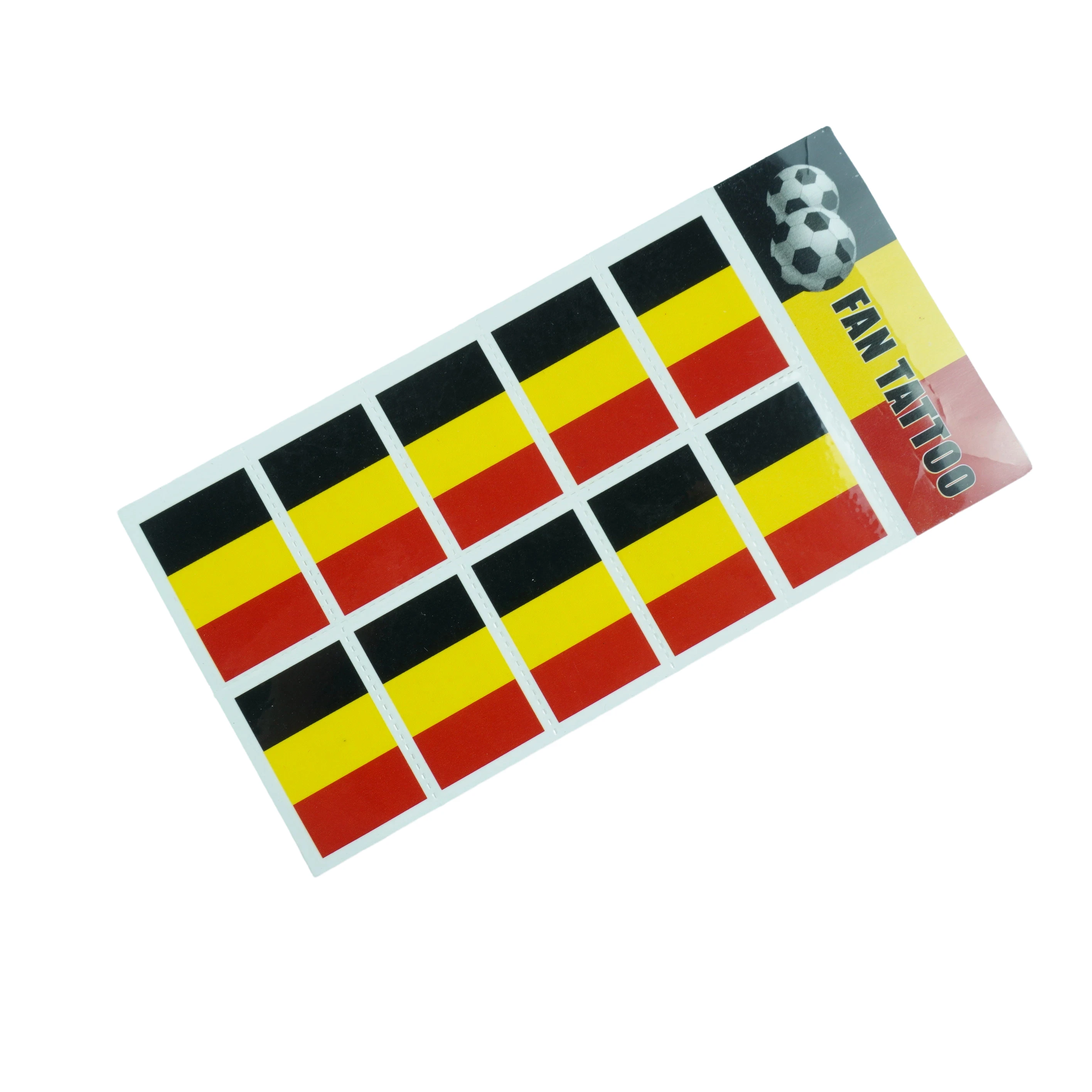Promotional Custom Paper Football Fan Flag Tattoo Sticker Temporary Tattoo Stickers