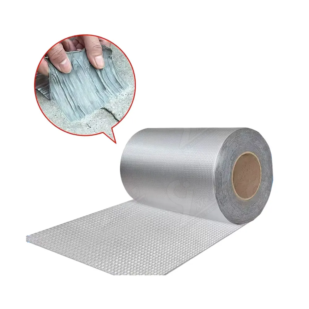 Wholesale 5m x 48mm Self Adhesive Aluminum Foil Butyl Tape Waterproof Roofing Membrane For Roof Crack Sealing