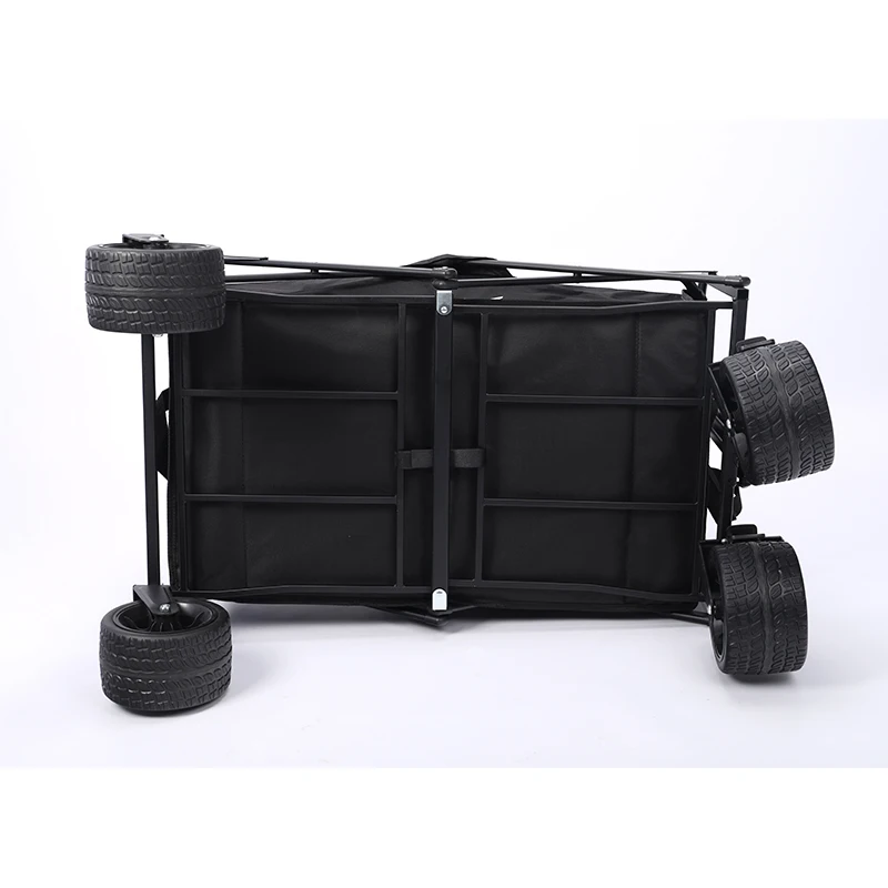 TODO Camping Folding Trolley Shopping Cart High Quality Loading 100KG Foldable Camping Wagon with Tank Wheels