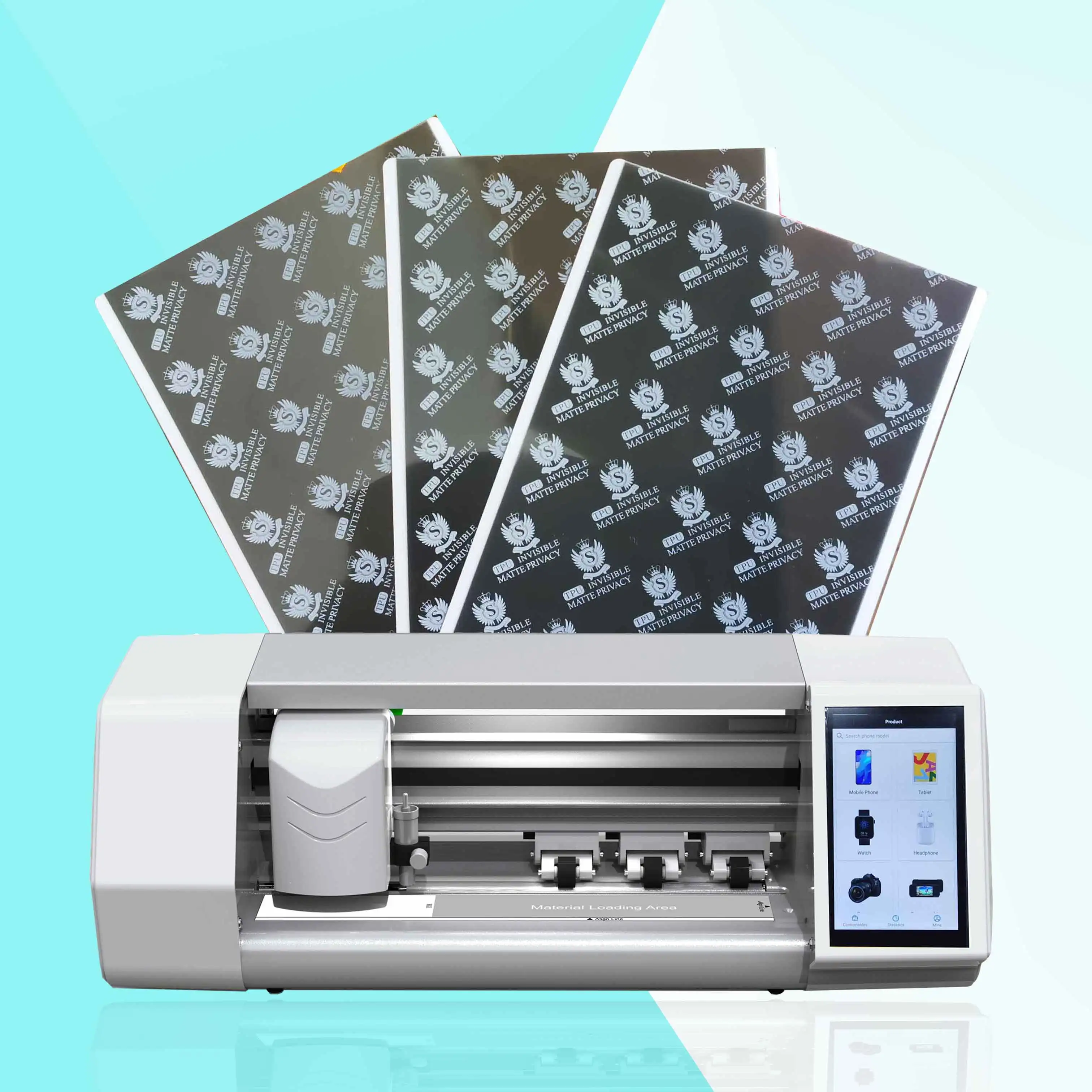 die mobile phone sticker film vinyl pvc paper sheet cutting machine automatic auto print and cut plotter machine making mach
