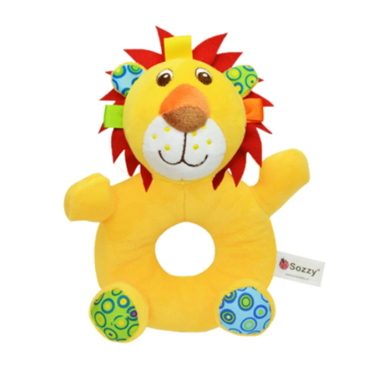 5 animal design rattles 0-12 months baby sensory round rattle baby rattles hand bell toy for children