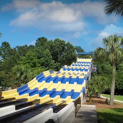 Theme water park equipment rainbow racing water slide for sale