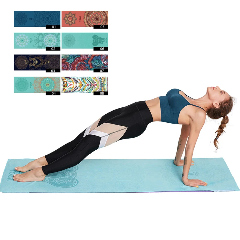 Eco Friendly Durable Private Label Organic Custom Logo Print Tpe Yoga Mat,Cheap Thick Fitness Foldable Travel Exercise Yoga Mat