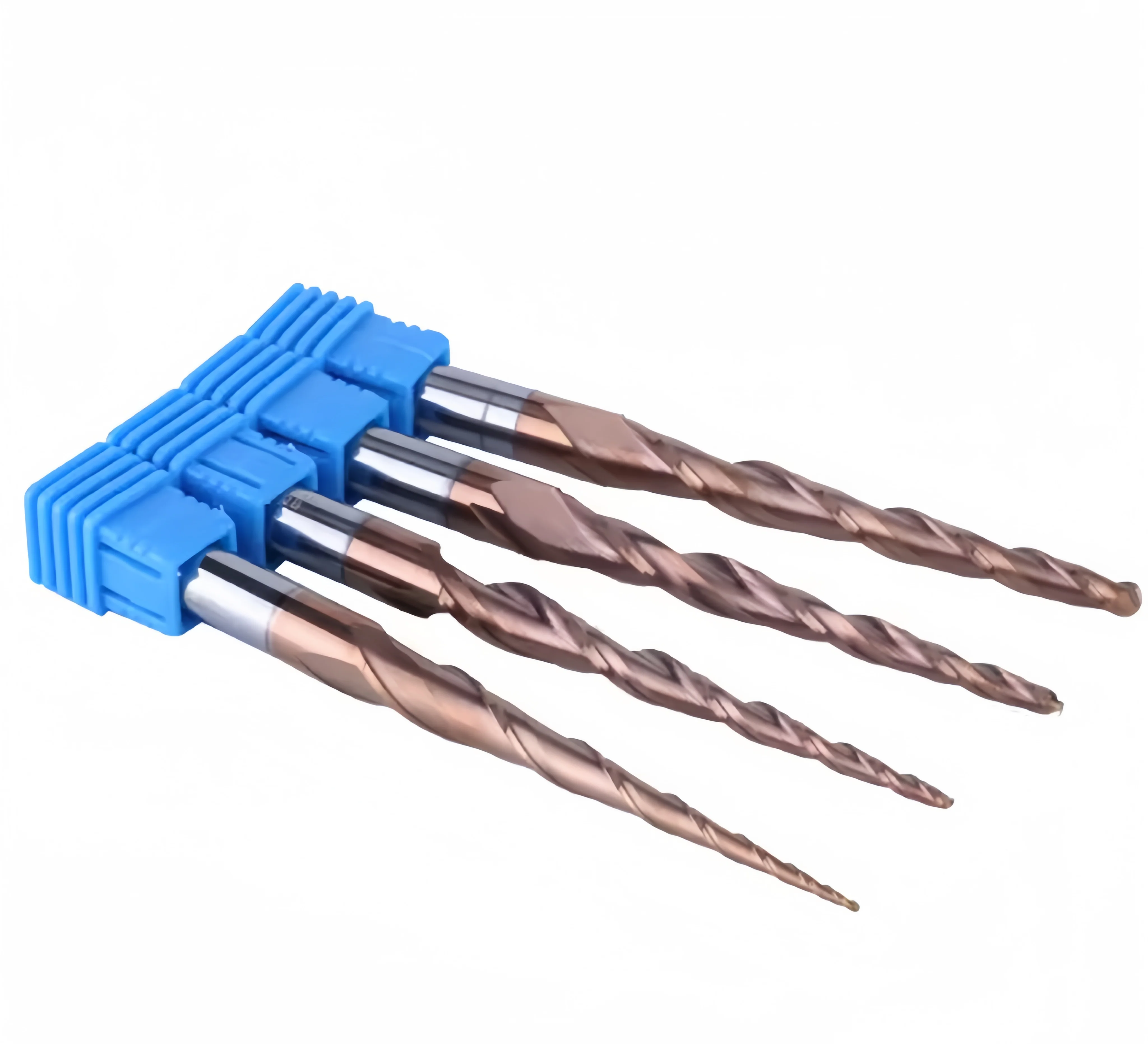 Strong Life Tungsten Carbide Cutter With Coating R0.25-2mm Two Flute Tapered Ball Nose End Mills for Wood Machining