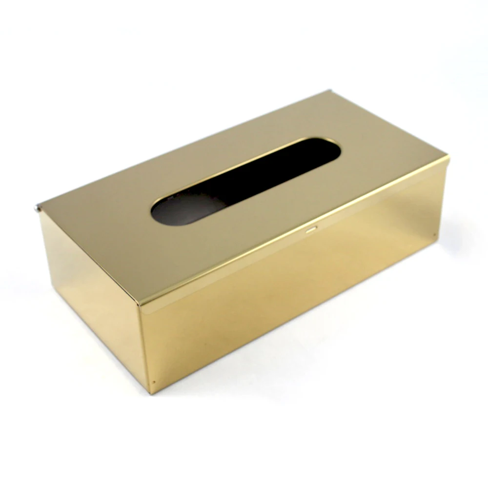Оптовая продажа с завода, Металлическая черная позолоченная маленькая коробка для салфеток для отелей и офисов