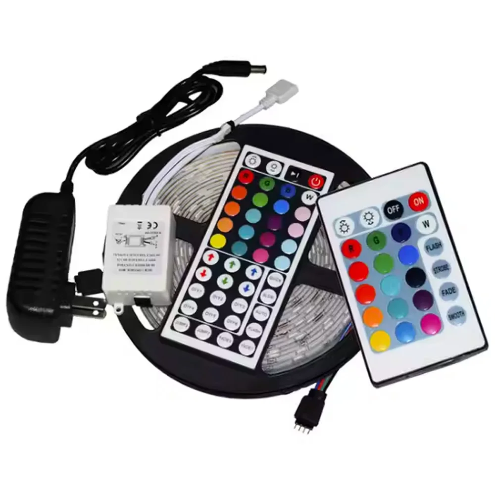 Горячая Распродажа IP65 светодиодные полосы Гибкие 5 М 5050 RGB водонепроницаемые с пультом дистанционного управления для ТВ фона домашнего декора
