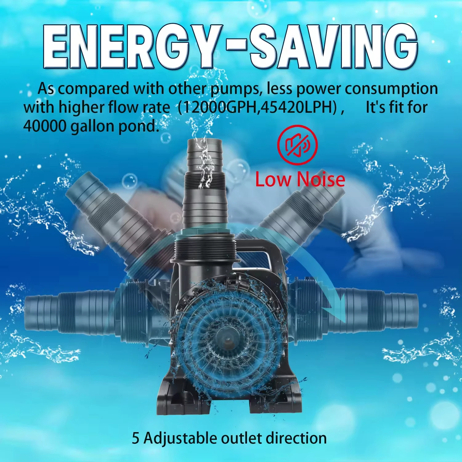 Freesea 150W-230W AC DC 24V 36V высокий поток Профессиональный фонтан погружной водяной насос рыбий пруд и бассейн 120V