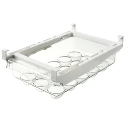 Fridge Drawer Organizer for Fruit Vegetable Retractable Pull Out Style Refrigerator Storage Egg Box