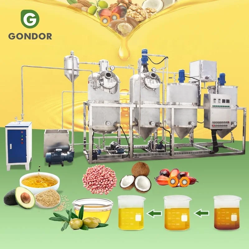 Small Scale Cotton Seed Peanut Coconut Big Cooking Edible Oil Refining Refinery Deodorizer Plant Machine for Oil