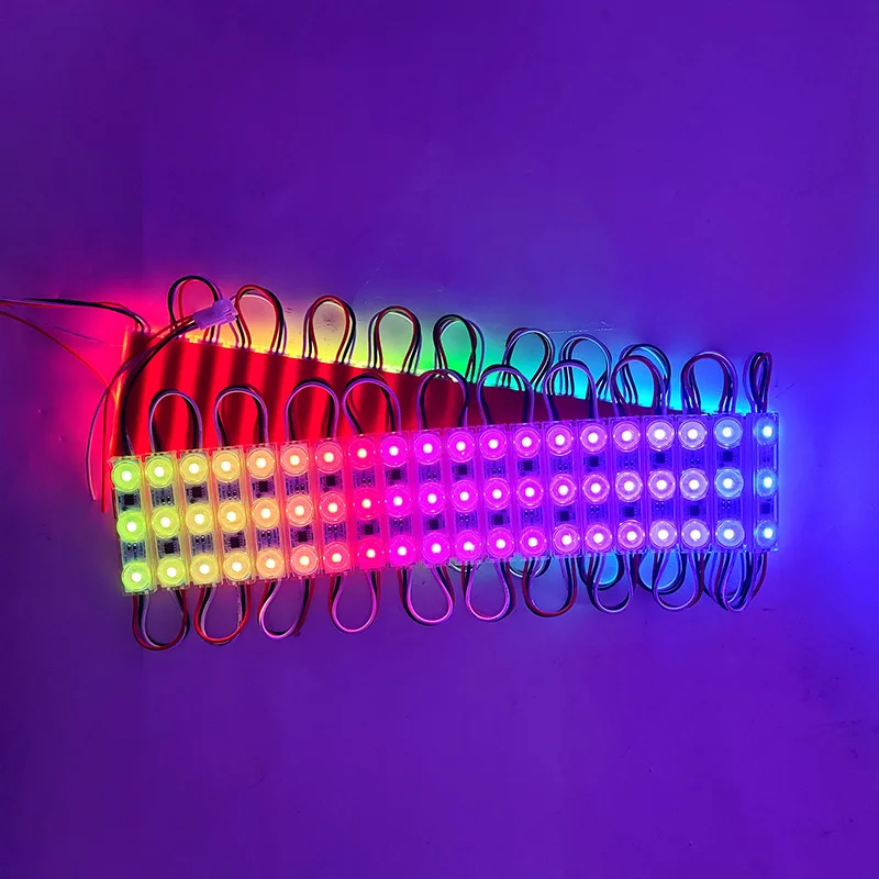 WS2811 пиксельный Светодиодный модуль 12 В IP68 водонепроницаемый RGB умный магический адресуемый программируемый полноцветный светодиодный