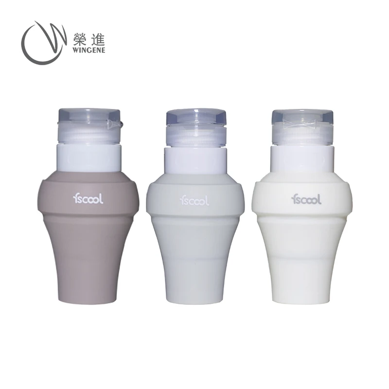 Travel Accessory Portable Folding Mini Silicone Squeeze Shampoo Travel Bottle Set/Kit