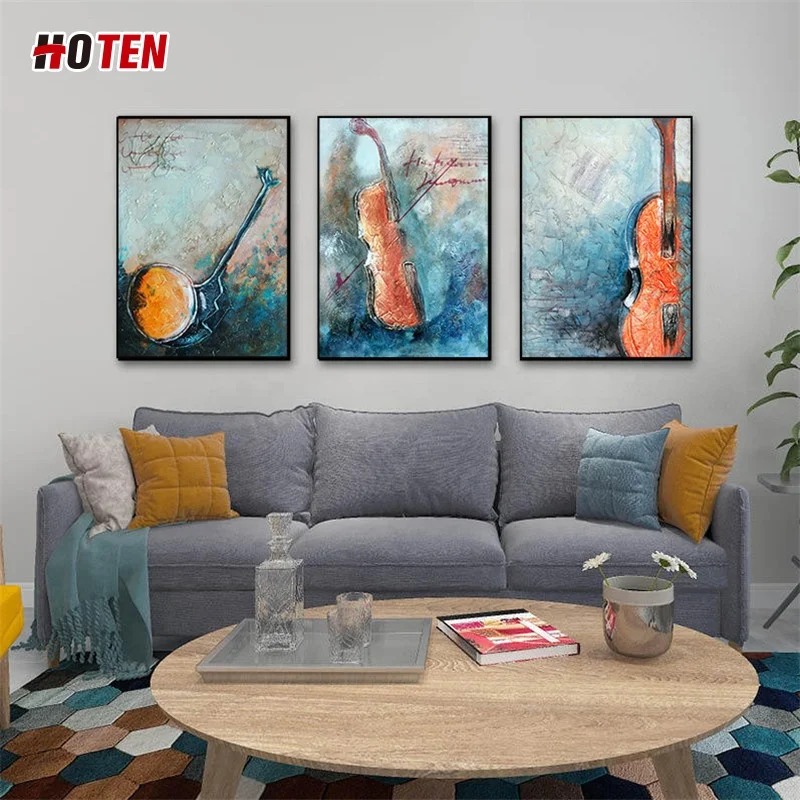 Pop Abstract Musical Instrument Decoration Oil Painting on Canvas