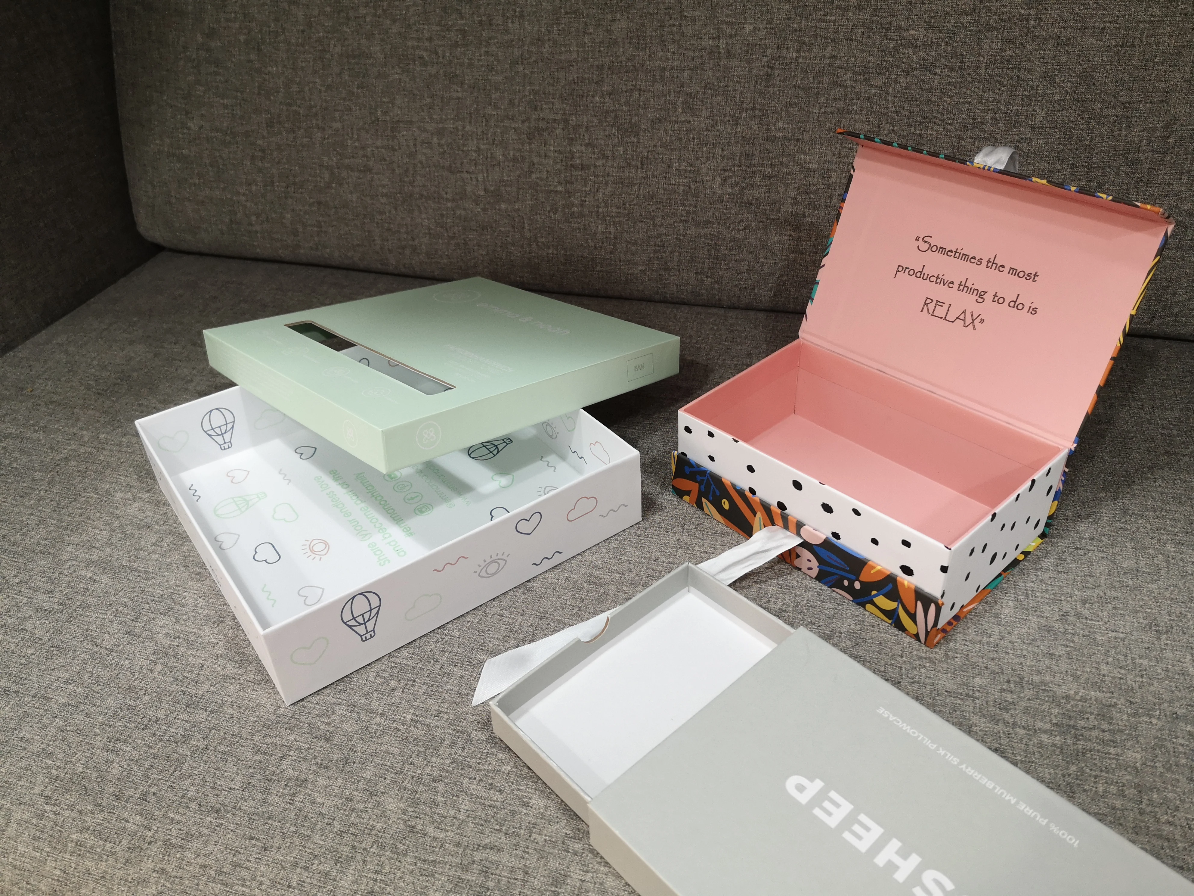 Custom Logo Rigid Gift Box Book-shaped & Drawer type Packaging Box Cardboard Paper Box with ribbon For Christmas Holiday