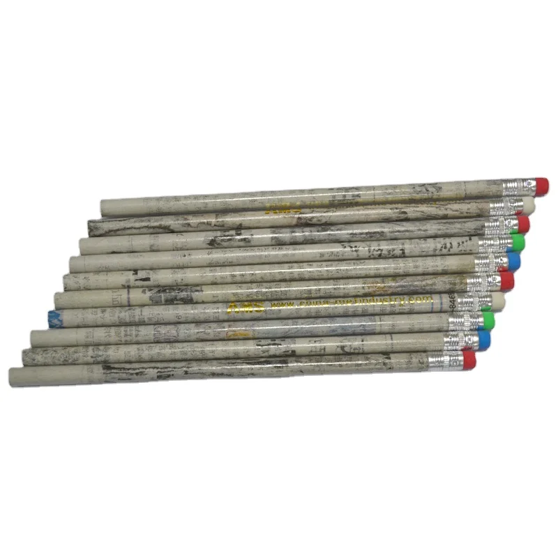 7 inches HB 2.0mm recycled newspaper pencil for