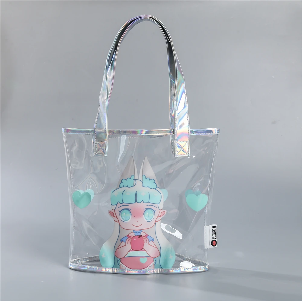 Custom Logo Clear Pvc Tote Bag Transparent Pvc Shopping Bag