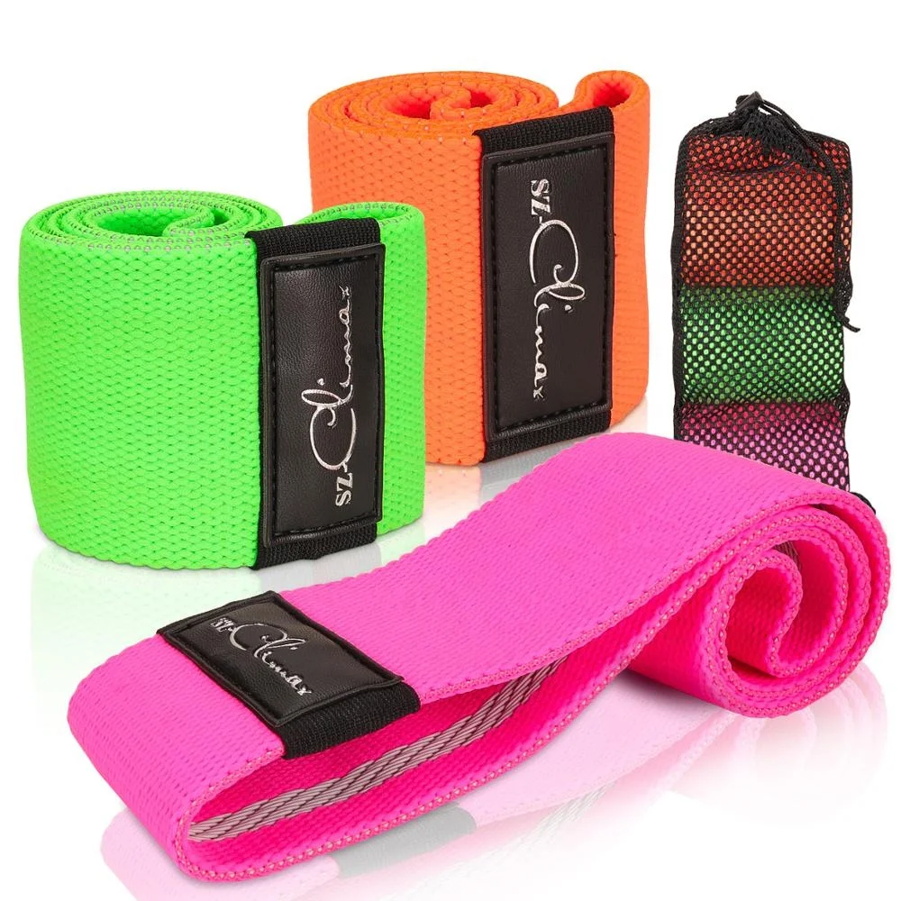 
Custom 3 levels fabric booty bands sets nylon resistance band legs butt exercise gym resistance band with bag  (62369570982)