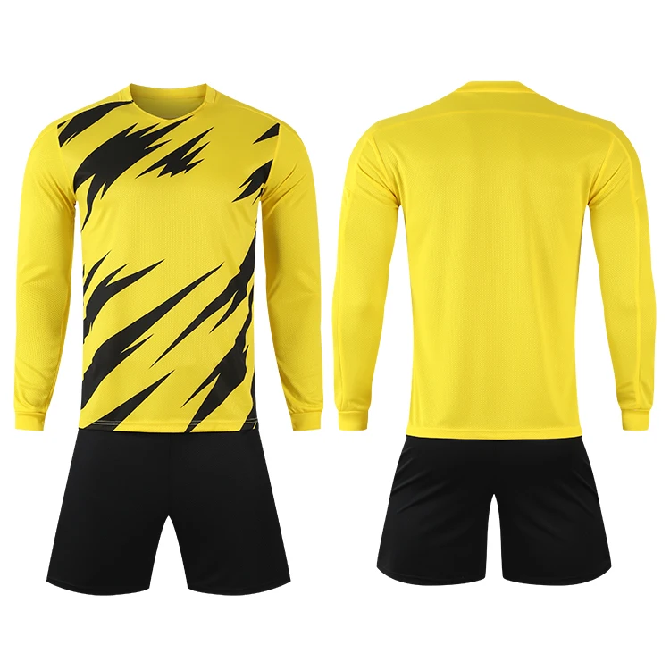 custom black green juniors long sleeve men soccer jerseys set