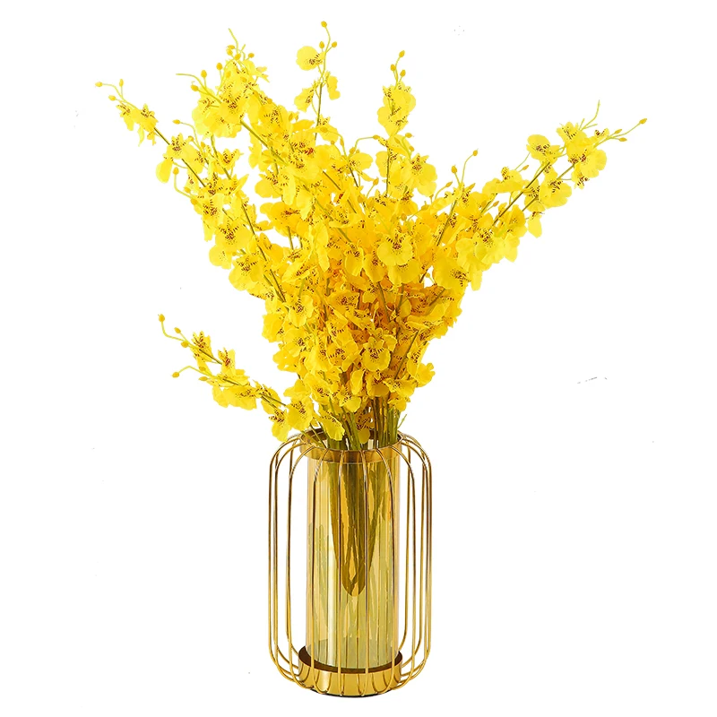 Light luxury modern cylinder glass vase living room flower arrangement Nordic creative minimalist dried flower decor