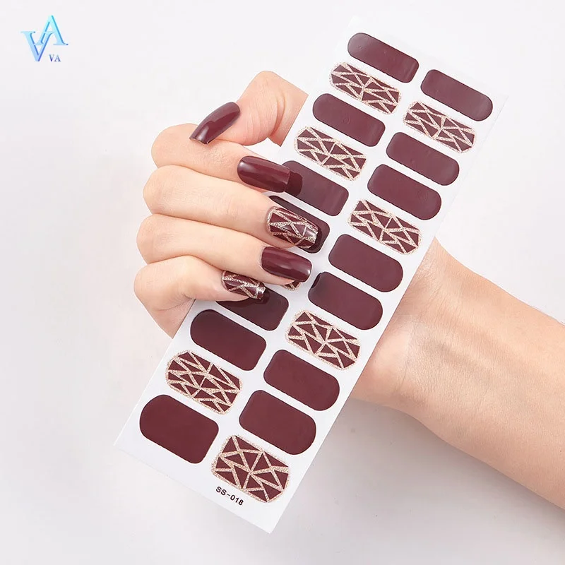 New Hot Sale Non-toxic Popular Special Pattern 3D Nail Polish Strips Art  Nail Stickers luxury Nail Wraps