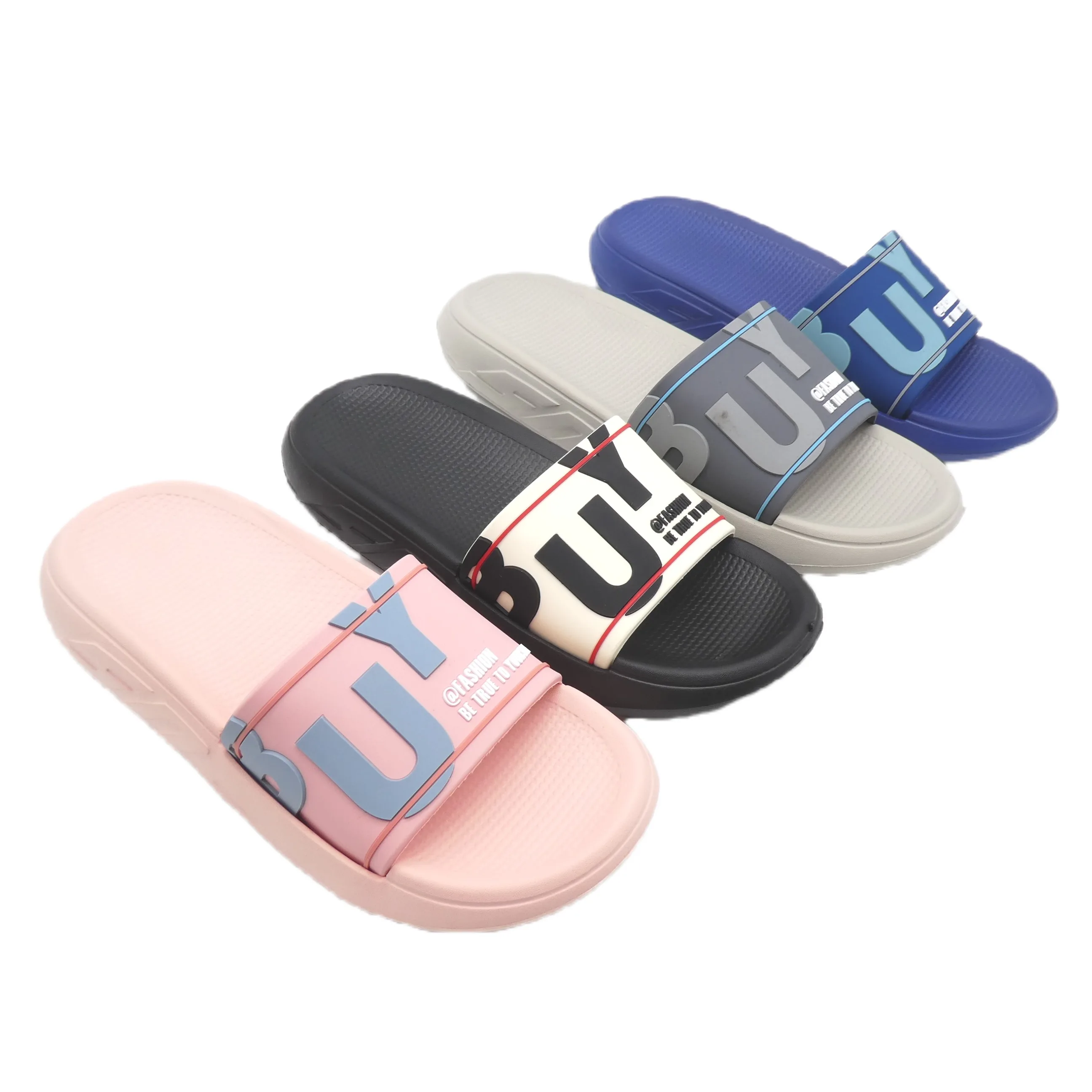 Summer beach slides slippers flat sandals for women and man custom slides slippers unisex anti-slip soft PVC outdoor slipper
