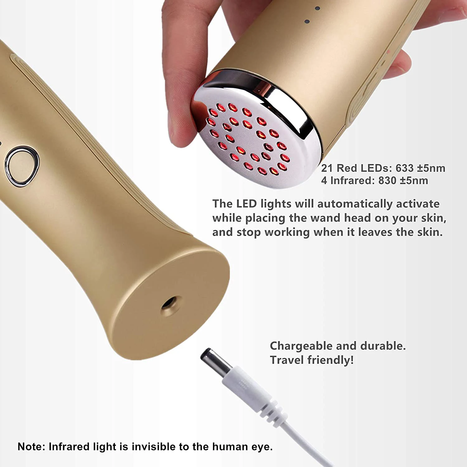 Home Use Beauty Equipment Anti Aging Wrinkles Face Tightening Led Lift Wand Beauty Led With Heat Red Light Therapy Device