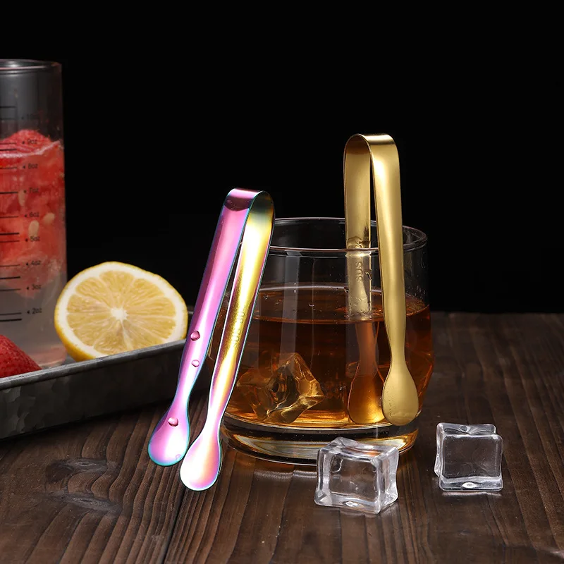 304 Stainless Steel Small round Head Ice Clip Sugar Cube and Ice Clamp Utensils for Hotels and Bars Bar Supplies
