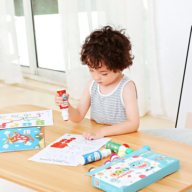 wholesale Bright Multi Color washable kids art markers, 40ml Non-Toxic no leaking water based Dot Doodling graffiti Bingo Marker