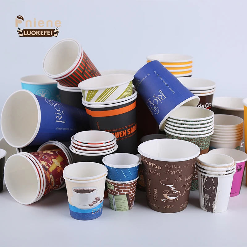 Wholesale Printing 8oz 12oz 16oz Single Wall Disposable Paper Cups Customized Hot Coffee Paper Cup With