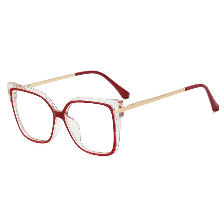 Optical mirror TR90 full frame lady personality square two-color anti-blue light Acetate Frames custom titanium eyewear Lenses G