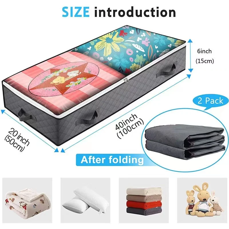Most Popular Wholesale Household Clothing Packaging Container Organizer Quilt Blanket Foldable Underbed Storage Bag