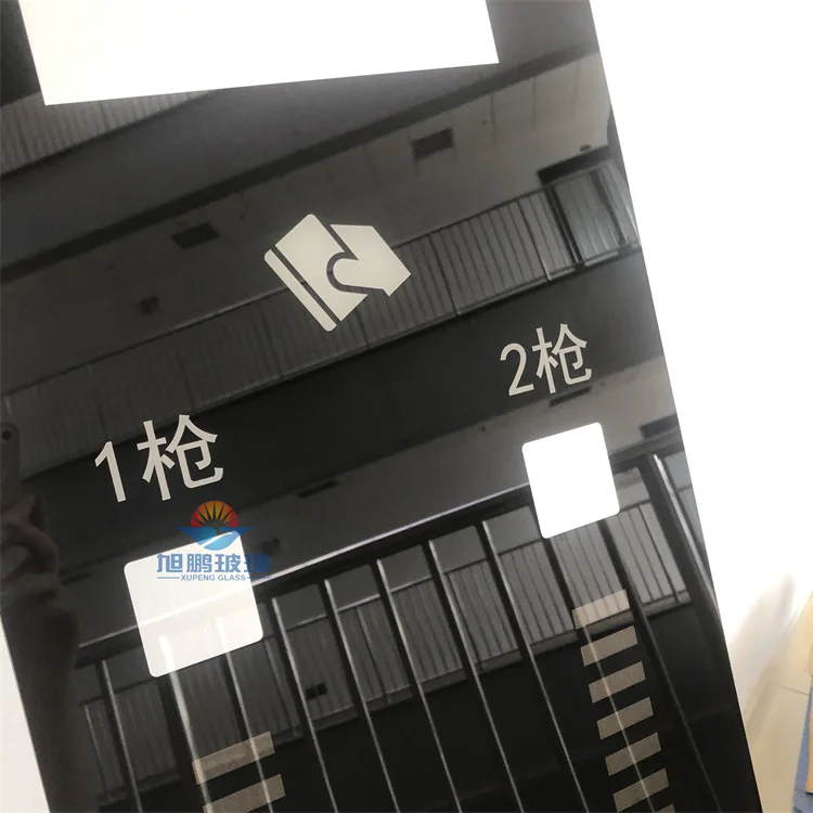 Charging station glass panel black silk screen semi transparent black white pattern/text/number/logo silk screen tempered glass