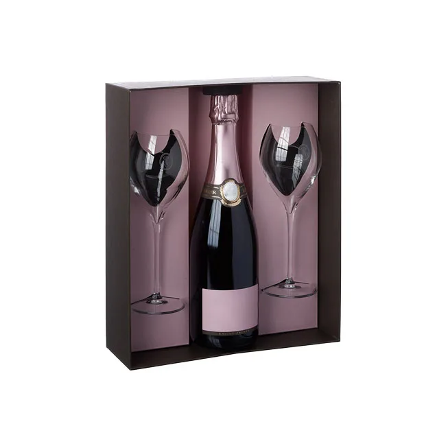 Luxury Gift Set Wine Bottle Glass Packaging Box Portable Leather Wine Gift Boxes Single Bottle One Clear Wine Glass Box