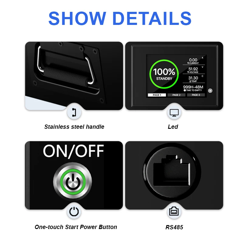OEM 36V 48V 72V Lifepo4 Lithium 100Ah 120Ah 200Ah Battery Customized Solar Storage Rv Golf Cart Battery Packs Akku