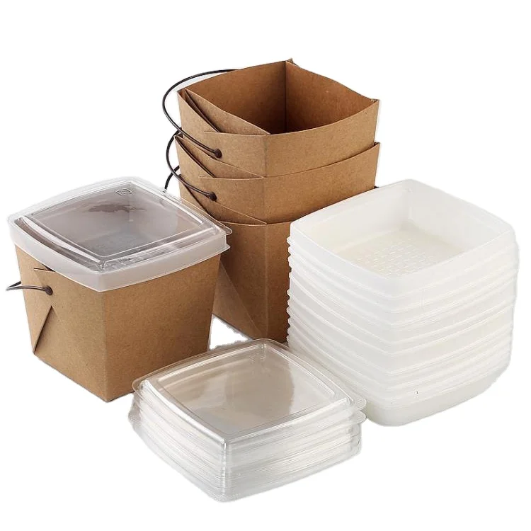 Chinese noodle box takeaway packaging box,custom noodle packaging box with handle/