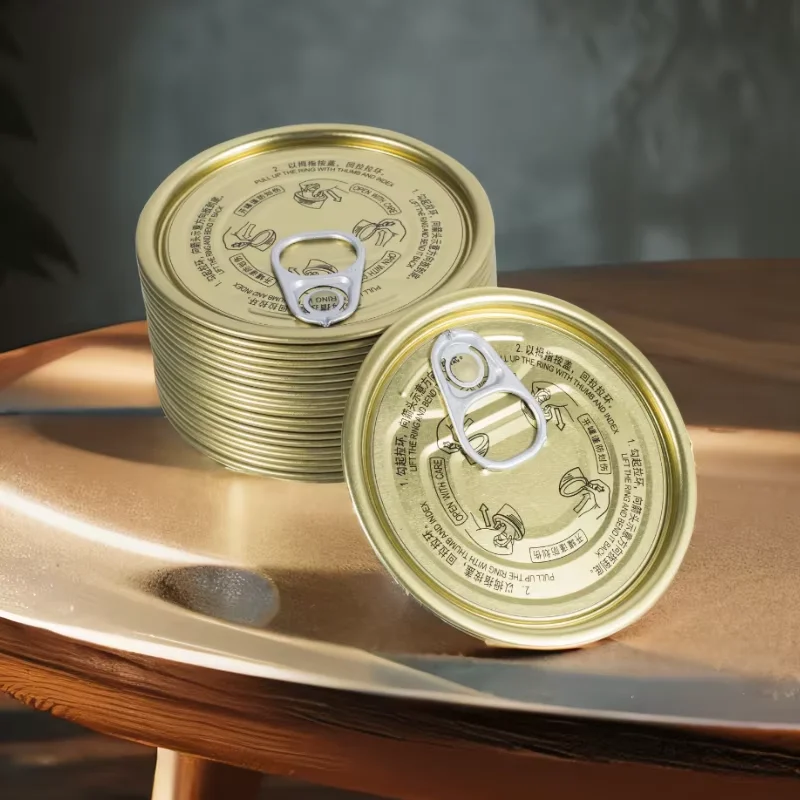 TFS Tin Lid 401# EOE Full Aperture - Round  Lacquer Printed easy open can lid  for empty cans